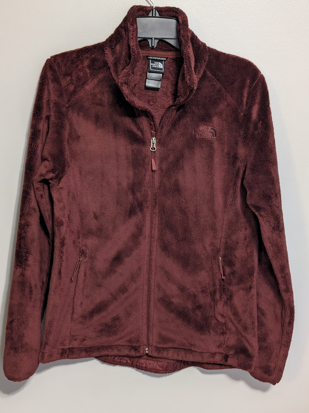 Women's The North Face Women's Maroon Fleece Full-Zip Jacket Sz Med